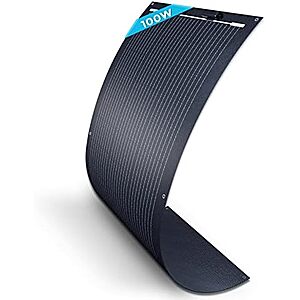 104.49 | Renogy Flexible Solar Panel 100 Watt,240° Ultra Flex Bendable at Amazon