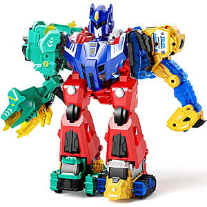 29.78 FS WALMART+ by Dimoarch Magnetic Dinosaur Transforming Robot Toys for Boys Girls Age 3 4 5 6 7 8,6-in-1 Dino Construction Trucks for Kids,Magnetic Car Toys,STEM