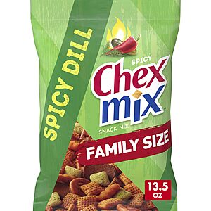 Chex Mix Spicy Dill Savory Snack Mix, Family Size, Snack Bag, 13.5 oz~$2.77 After Coupon & S&S @ Amazon