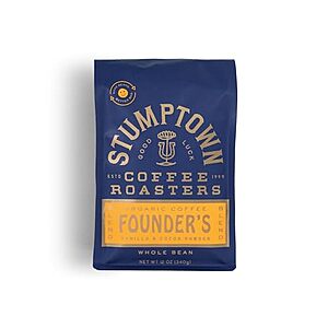 SnS,AC] $9.34 | 12-Oz Stumptown Coffee Roasters Medium Roast Organic Whole Bean Coffee at Amazon
