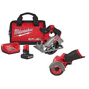 Milwaukee M12 Fuel 5-3/8" circular saw kit and 3" cutoff tool $239