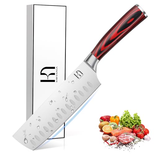 KnifeSaga 2026 Upgraded Nakiri...eel Asian Chopping Chefs Knife