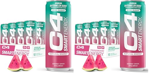 C4 Smart Energy Drink - Sugar...termelon Burst 12 Oz - 24 Pack