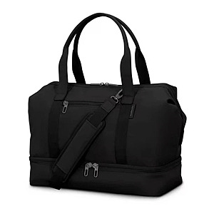 Samsonite Drop-Bottom Weekender Duffel with Detachable Padded Strap,Black $33.12