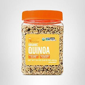 [S&S, AC] $6.11: 24-Oz BetterBody Foods Organic Quinoa at Amazon