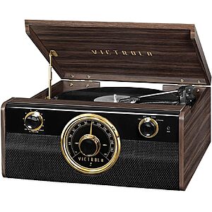 Victrola MetVictrola Metropolitan 4-in-1 Bluetooth Record Player,Multimedia Center,AM/FM Radio,RCA Outputs & More (Espresso) $89.99 + Free Shipping