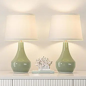 Prime Members:2-Pk 19.4" Seealle Modern Ceramic Table Lamps for Night Stands $25 + Free S&H