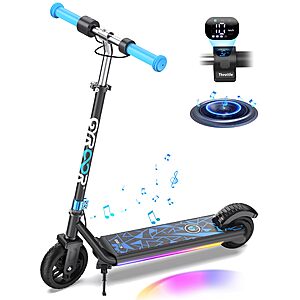 Gyroor Electric Scooter for Kids,E-Throttle 150W Motor LED Display,H30Max-Blue $99.99