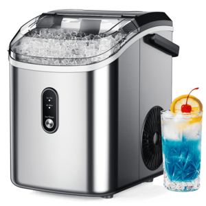 SIMZLIFE Nugget Ice Maker Portable Countertop 34 lbs 6-8 Min Fast Ice with Auto-Clean $104.99