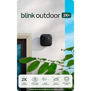 156.99 | Blink Outdoor 2K+ (newest model) — 5 camera system (Black) at Amazon