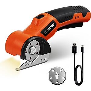 4V Motor Rechargeable Cordless Electric Scissors w/ Extra Blades (2x) $12.99 + Free Shipping w/ Prime or on $35