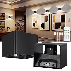 Aialun 5000mAh Rechargeable Dimmable Motion Sensor Wall Light $4.99 + Free Shipping w/ Prime or on $35