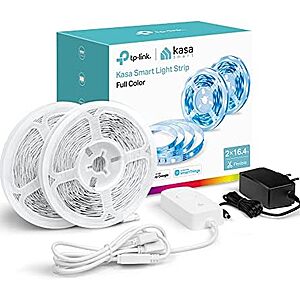 24.99 | Kasa Smart LED Light Strip,RGB,32.8ft(2 Rolls of 16.4ft.) at Amazon