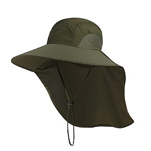 Koolsoly 50+ UPF Protection Packable Wide Brim Fishing Safari Hat w/ Neck Flap (4 Colors) $4.99 + Free Shipping w/ Prime or on $35