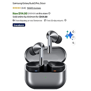 In-store only at Walmart - Samsung Buds 3 Pro as low as $114