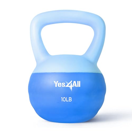 Yes4All Soft Kettlebell,PVC K...at Home - 10LB - Peacock Blue