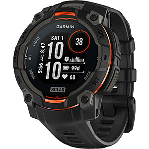 Garmin Instinct 3 Solar GPS Smartwatch 45 mm, Black with Black Band - (2025) for$299.99