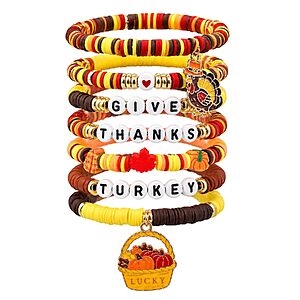 7-Pack HSHFAMIIY Bracelets for Women & Teens (Thanksgiving or Christmas) $3.49 + Free Shipping w/ Prime or on $35