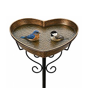 35" Fashionoda Metal Heart-Shaped Vintage Bird Bath Bowl (12.1" Diameter & 2.17" Deep) $11.49 + Free Shipping w/ Prime or on $35