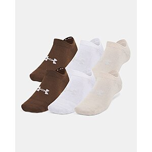 UA Essential Unisex 6-Pack No-Show Socks (Elite Beige/Halo Gray) $10.69 + Free S/H