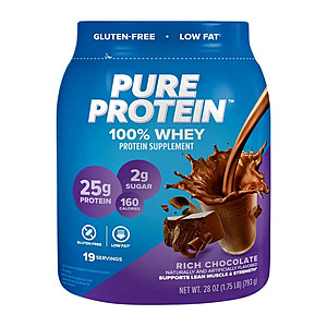 YMMV Pure Protein 100% Whey Protein Powder,Rich Chocolate,25g Protein,1.75 lb $11.89
