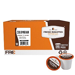 Fresh Roasted Coffee,100% Colombian,Medium Roast,96 Pods for K Cup Brewers~$20.91 After Coupon & S&S @ Amazon