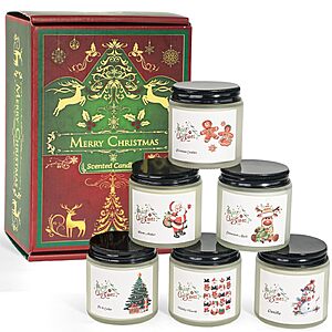 6-Pack Christmas Scented Candles for Home,Soy Set,21 oz Jar $9.99 ($1.66 ea.) + Free Shipping w/ Prime or on $35+ $9.97