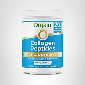 [S&S, AC] $25.80: 2 × 1-Pound Orgain Hydrolyzed Collagen Peptides + Prebiotic & Probiotics Powder ($12.90 each) at Amazon