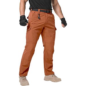 Arunlluta Men's Ripstop Tactical Cargo Pants w/ 9 Pockets (Brown) $19.80