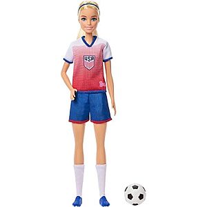 2.40 | Barbie Careers USSF Soccer Fashion Doll Dressed in Removable Sport-Themed Outfit & Shoes with Accessories at Amazon