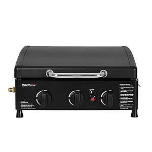 Royal Gourmet Portable 3-Burner Propane Griddle Grill with Hood Hood Handle,Removable Grease Cup,Stainless Steel Burners,Black,$109.99,FS,Home Depot
