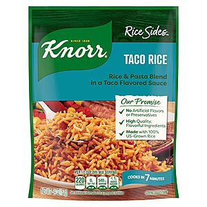 Select Accts:Knorr Rice Sides (Taco Rice,Cajun Chicken or Cilantro Lime) $0.65 w/ S&S