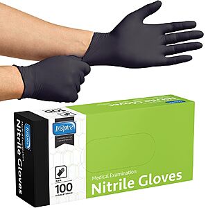 Amazon] 1,000-Count Inspire Black Nitrile Disposable Gloves (Size Large,Listed as 1000 - Likely Typo for 100) - $8.98 + Free Prime Shipping (YMMV