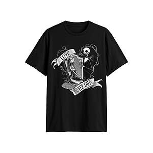 The Nightmare Before Christmas Men's Valentine's Day Graphic Tee (Love Never Dies) $6.31 + Free Shipping w/ Walmart+ or on $35