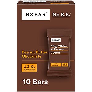 10-Count RXBAR Protein Bars (Peanut Butter Chocolate) $9.30