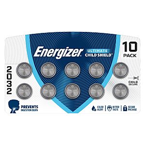 10 Pack Energizer 3V Ultimate Child Shield CR2032 Batteries $14.23 + Free S&H w/ Prime or $35