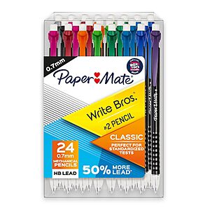 24-Ct 0.7mm Paper Mate Write Bros.Mechanical Classic #2 Pencils $3.40 w/ S&S