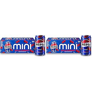 5.91 | 20-Pack 7.5-Oz Pepsi Wild Cherry Soda Mini Cans at Amazon