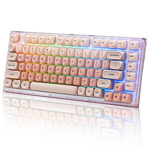 Womier X75 75% Wireless Mechanical Keyboard,Hot Swappable Computer Creamy Keyboard,Foundation Jelly Keycaps,Pre-lubed Switches Gasket Mount RGB Backlit 44.99 $44.99