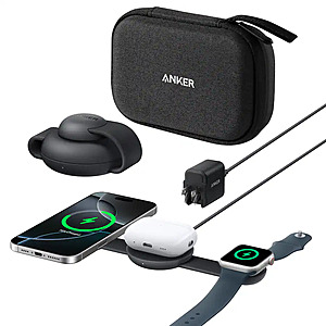 Anker MagGo Wireless Charging Station (3-in-1, Foldable Pad with Travel Case Included) for $57.49