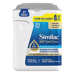 Similac 360 Total Care with 5 HMO's,Non-GMO Infant Formula Powder,40 oz $45.99 Free Shipping Costco.com