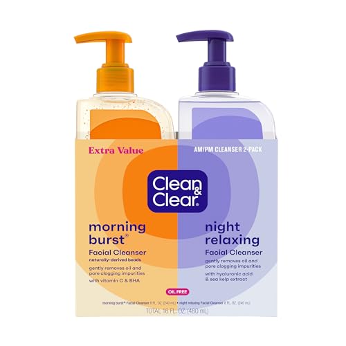 Clean & Clear 2-Pack Oil-Free...urst and Night Relaxing,16 oz