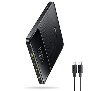 Baseus Laptop Portable Charger 100W 20000mAh,Blade Travel Power Bank Fast Charging 2 USB-C & 2 USB-A Port,Steam Deck Battery Pack $39.49