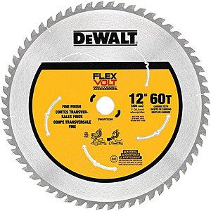 DEWALT FLEXVOLT 12 in.60-Teeth Carbide-Tipped Miter Saw Blade $31.71