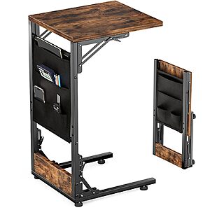 18" x 15.7" x 28.8" Feverdes Folding C Table w/ Storage Bag (Rustic Brown) $18.99 + Free Shipping w/ Prime or on $35