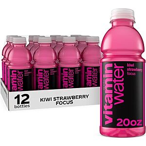 Select Accts:12-Pk 20-Oz vitaminwater Focus Kiwi Strawberry Flavored Water $12.75 w/ S&S