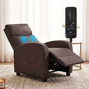 Gianna Massage Recliner Chair for Adults,Brown or Beige - $106.99 + free shipping