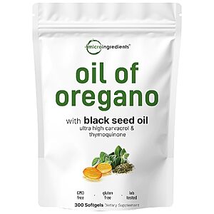 300-Count Micro Ingredients Oil of Oregano Softgels $22.36 w/ S&S + Free Shipping w/ Prime or on $35
