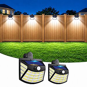 LUHLEE Clip On Solar Lights Outdoor,800LM Motion Sensor Solar Fence Lights $17.49