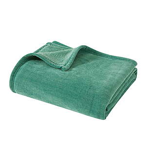 Mainstays 50" x 60" Cozy Sweatshirt Chenille Throw Blanket (Green Lily) $7.97 + Free Shipping w/ Walmart+ or on $35